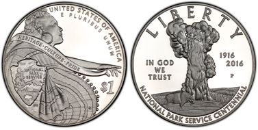 2016-P $1 100th Anniv. Nat'l Parks PR69DCAM