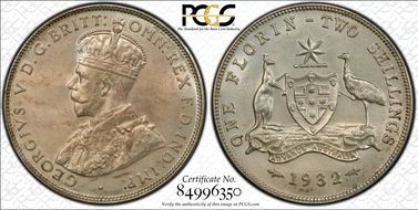 1932(m) Florin KM-27  Ag MS64