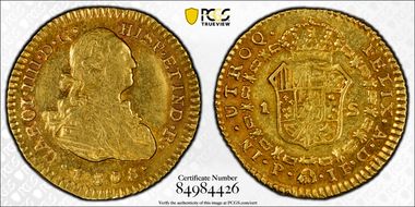 1808-P JF Escudo Calico-1523 AU58