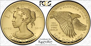 2017-W $100 American Liberty High Relief PR69DCAM