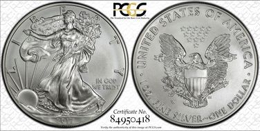 2017-W $1 Burnished Silver Eagle SP69