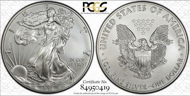 2017-W $1 Burnished Silver Eagle SP69