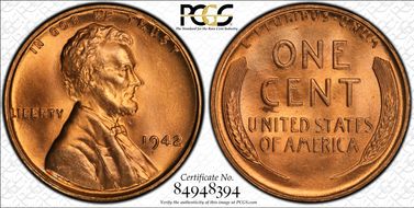 1942 1C MS66+ RD
