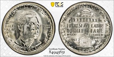 1948 50C Booker T. Washington MS65