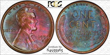 1954-S 1C MS65BN