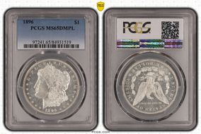 1896 $1 MS65DMPL
