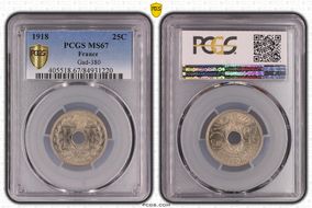 1918 25C Gad-380 F-171 MS67