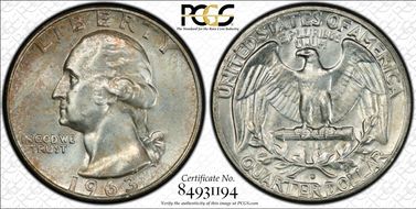 1963-D 25C DDO, FS-101 MS64