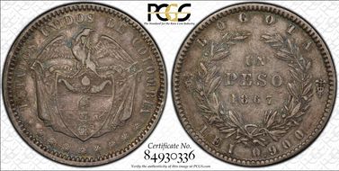 1867 Peso Bogota AU53