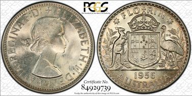 1956(m) Florin KM-60  Ag MS64