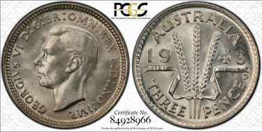 1943-D 3D KM-37  Ag MS65