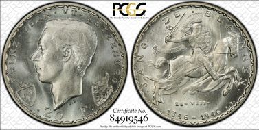 1946 20 Fr 600th Ann John the Blind KM-47  Ag MS67