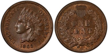 1865 1C Plain 5 MS65BN