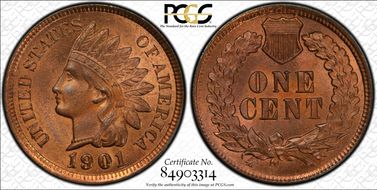 1901 1C MS65RB