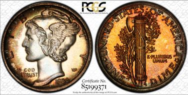 1936 10C PR67+