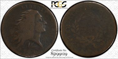 1793 1C Wreath, Lettered Edge AG3BN