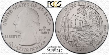2017-P 25C Ozark Riverways NP 5 oz Silver First Strike SP69