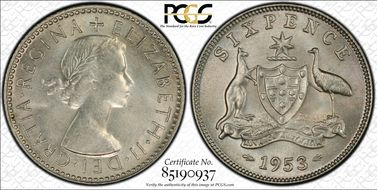 1953(m) 6D KM-52  Ag MS66