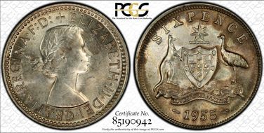 1955(m) 6D KM-58  Ag MS63