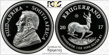 2017 1 Rand 50th Anniv. Krugerrand Silver PR69DCAM