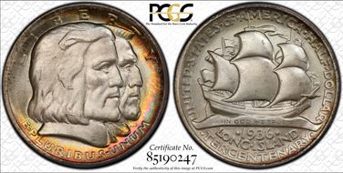 1936 50C Long Island MS66+