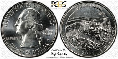 2014-D 25C Shenandoah NP MS68