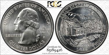 2014-P 25C Great Smoky Mtns NP MS68