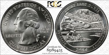 2014-P 25C Great Sand Dunes NP MS68