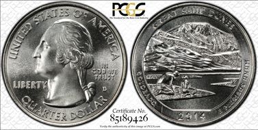 2014-D 25C Great Sand Dunes NP MS68