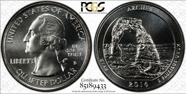 2014-D 25C Arches NP MS68