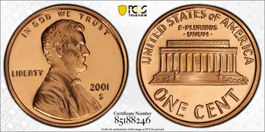 2001-S 1C PR69DCAM