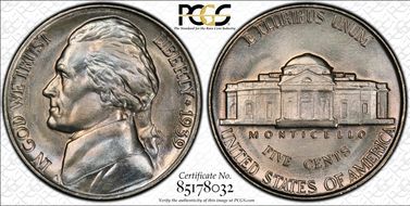 1939 5C Reverse of 1940 MS67+ FS