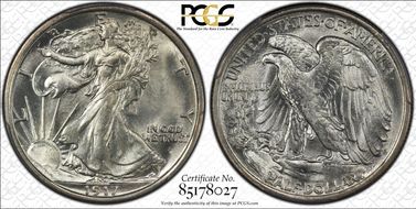 1917-D 50C Obverse MS65