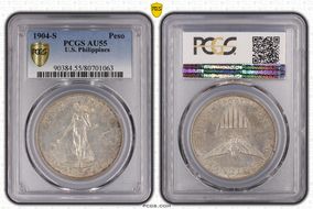 1904-S Peso AU55