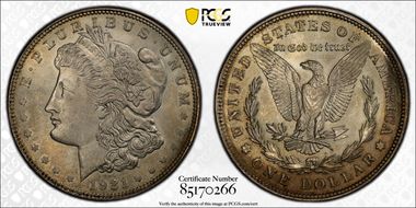 1921 $1 Morgan MS66