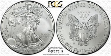 2017-W $1 Burnished Silver Eagle SP69