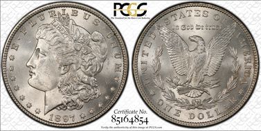 1897 $1 VAM 8, Doubled Stars MS64