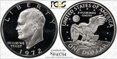 1972-S $1 Silver, DDO, FS-101 PR69DCAM