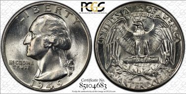 1949-D 25C OMM FS-601 MS65