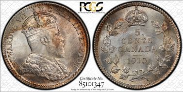 1910 5C Pointed Leaves MS67