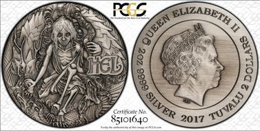 2017-P $2 Hel, HR Antique Finish PR70