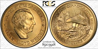 1982 AV Medal Frank Lloyd Wright MS67