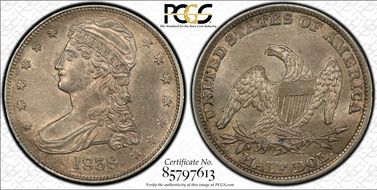 1838 50C GR-16 AU58