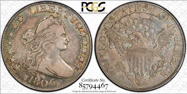 1806 50C Knob 6, Small Stars XF40