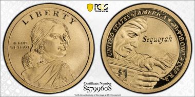 2017-S $1 Sequoyah Enhanced Unc Set First Strike SP70