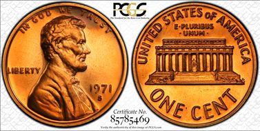 1971-S 1C DDO, FS-102 PR67RD