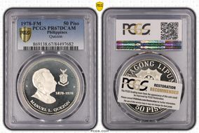 1978-FM 50 P Quezon KM-222  Ag PR67DCAM