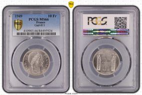 1949 10 Fr Gad-811 F-362 MS66