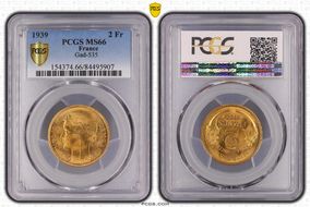 1939 2 Fr Gad-535 F-268 MS66