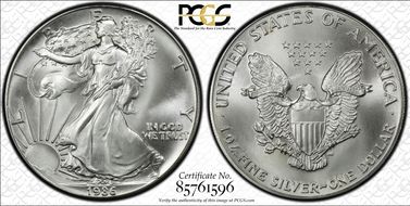 1986 $1 Silver Eagle MS69